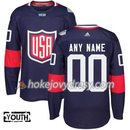 Dětské Hokejový Dres USA Personalizované Světový pohár v ledním hokeji 2016 Modrá Premier